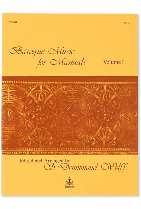 Baroque Music For Manuals, Volume I